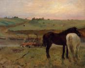 埃德加 德加 : Horses in a Meadow